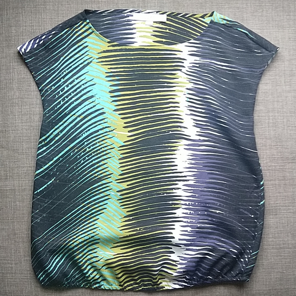 Ann Taylor LOFT Cap Sleeve Abstract Blouse Top XSP